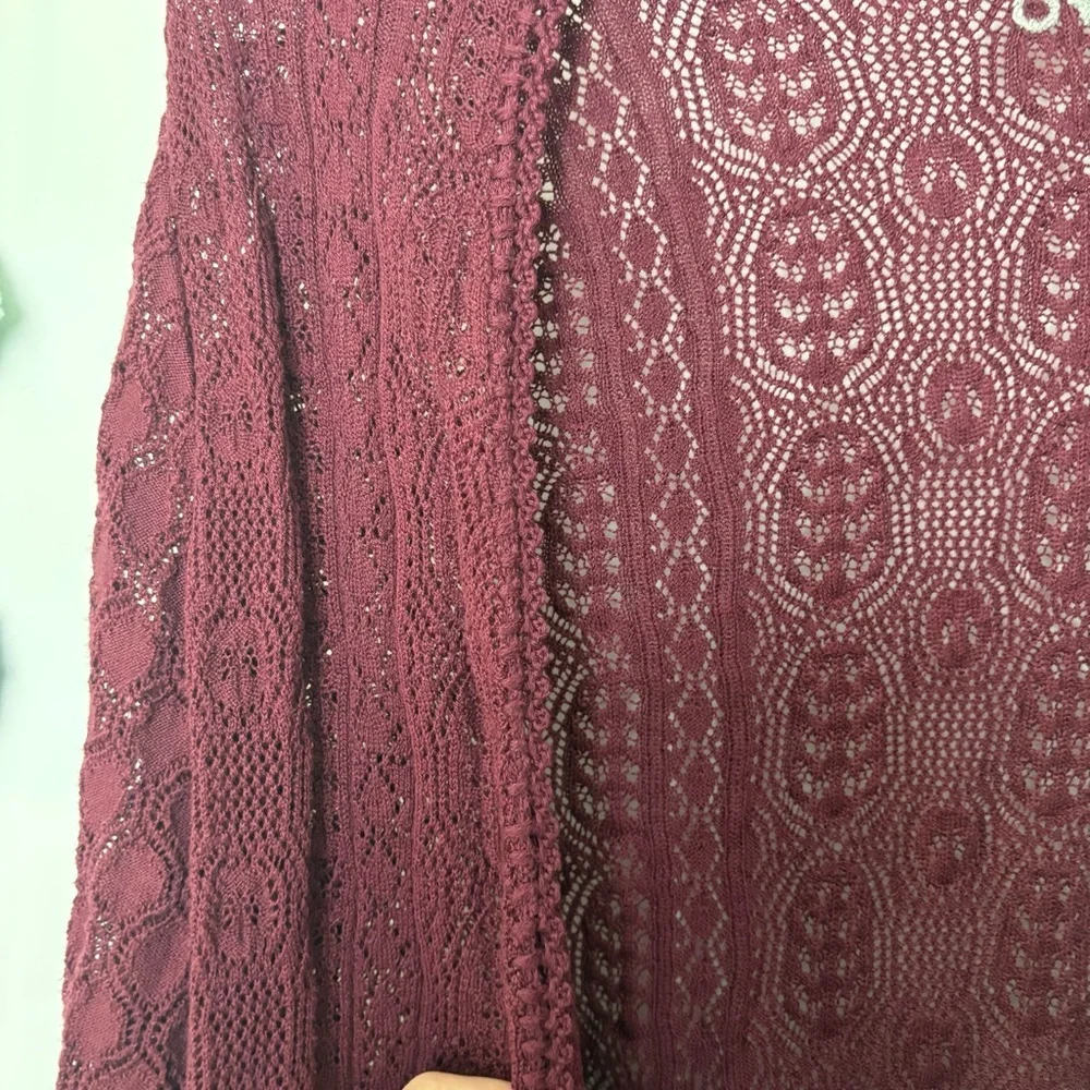 Anthropologie Odd Molly Maroon Duster Cardigan
